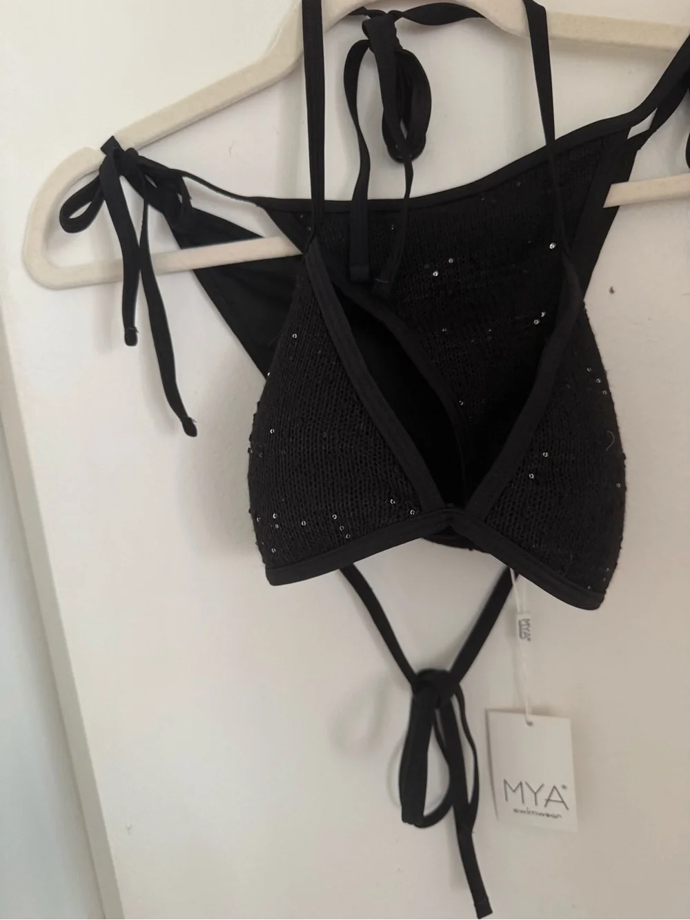 Black Sequin Triangle Bikini 3 pieces